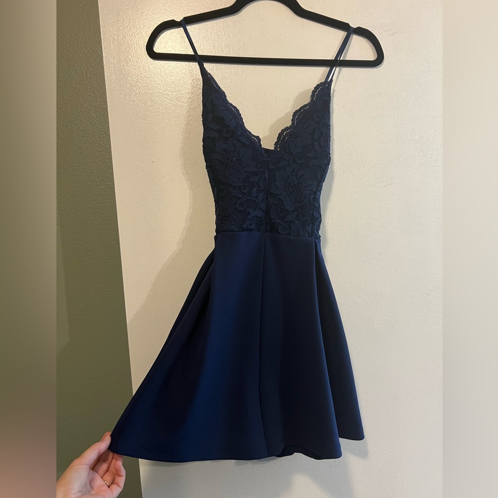 Navy blue sparkle romper